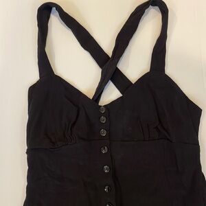 Urban Outfitters Black Button Romper Jumpsuit